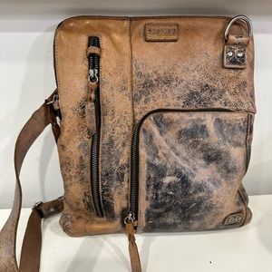 EUC BED STU Aiken Crossbody Handbag Purse in Black Lux Leather, Retail 245